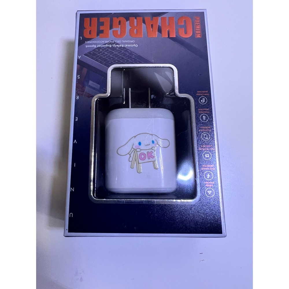 Sanrio‎ OS Cinnamoroll Wall Charger White Kawaii Travel Adapter USB Power Block